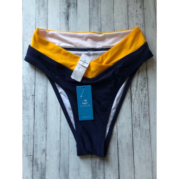 Cupshe bikini bottom | Navy/yellow | size xsmall - Picture 3 of 4